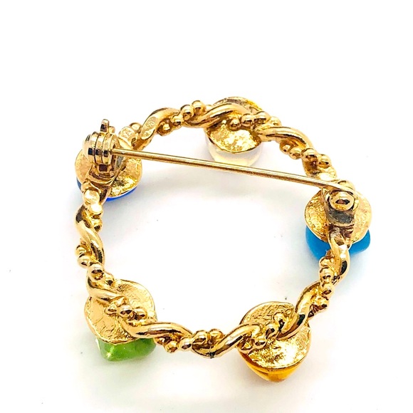 Vintage Polished Stone Brooch RARE! - Picture 10 of 17